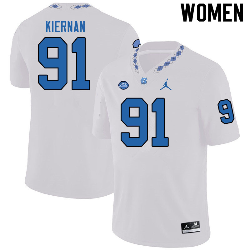 Jordan Brand Women #91 Ben Kiernan North Carolina Tar Heels College Football Jerseys Sale-White - Click Image to Close